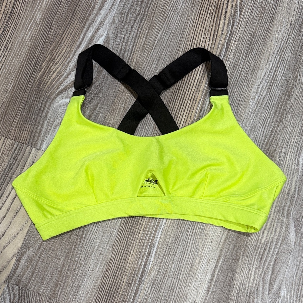 Bombshell Sportswear Glow Neon Yellow Sports Bra Large